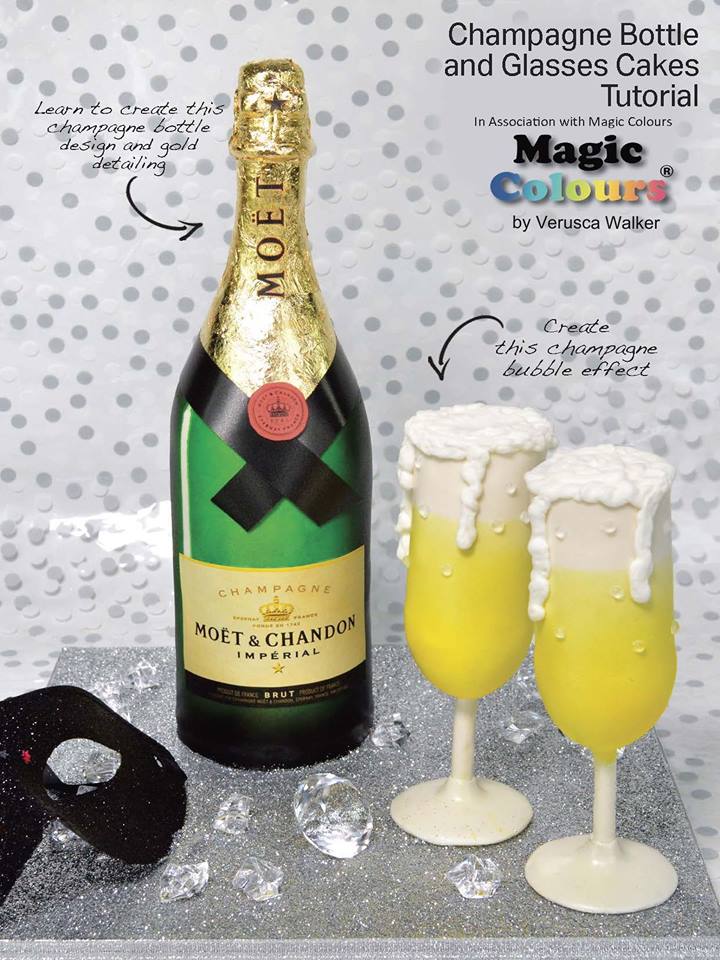 Verusca Walker's Champagne Bottle on Cake Master Magazine USA